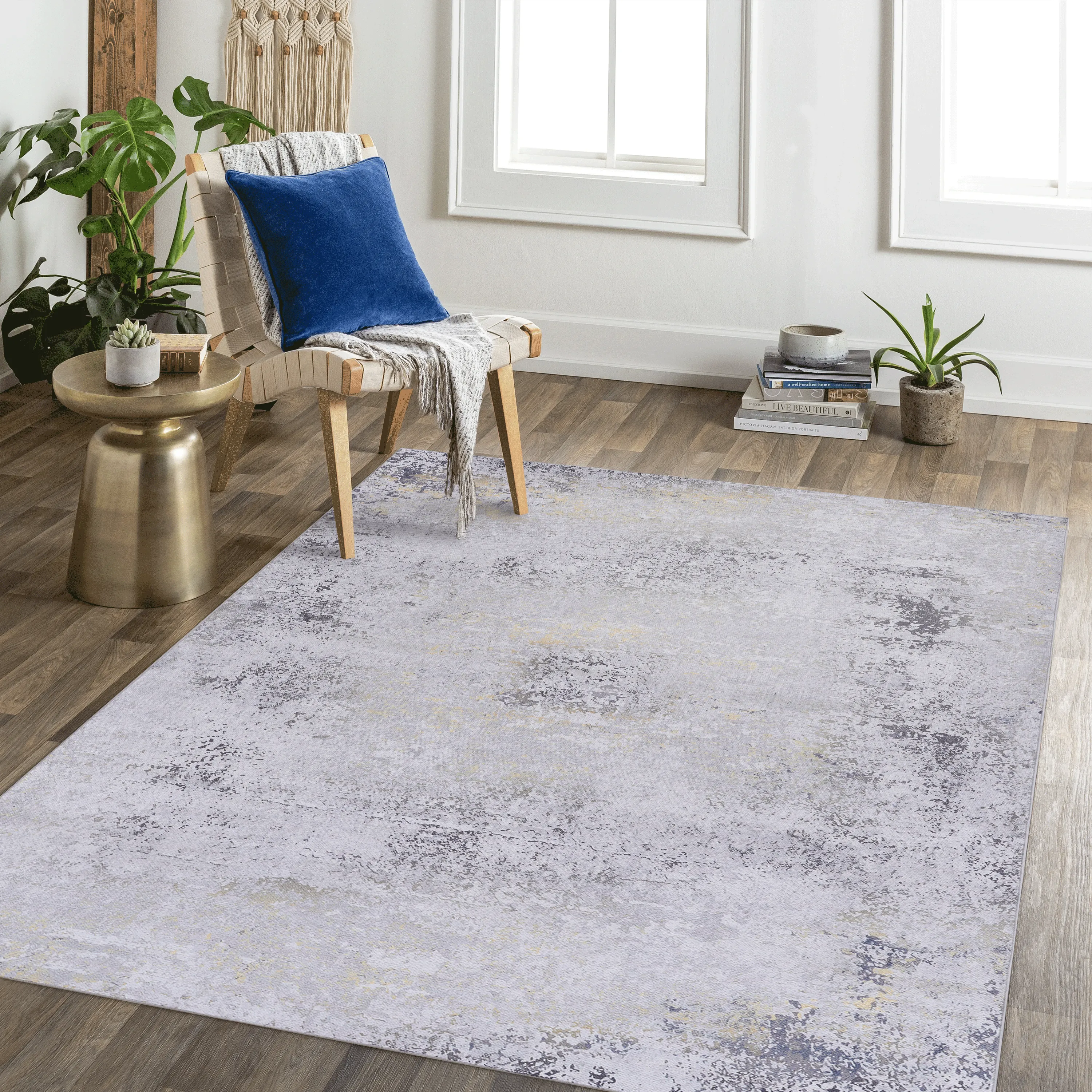 9x12 Area Rug- Washable Rug, Non-Slip, Non-Shedding, Foldable, Kid & Pet Friendly