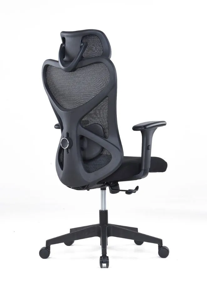 Adjustable Ergonomic Office Chair with 2D Headrest, Lumbar Support, and Synchro Tilt Mechanism