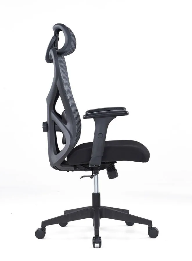 Adjustable Ergonomic Office Chair with 2D Headrest, Lumbar Support, and Synchro Tilt Mechanism