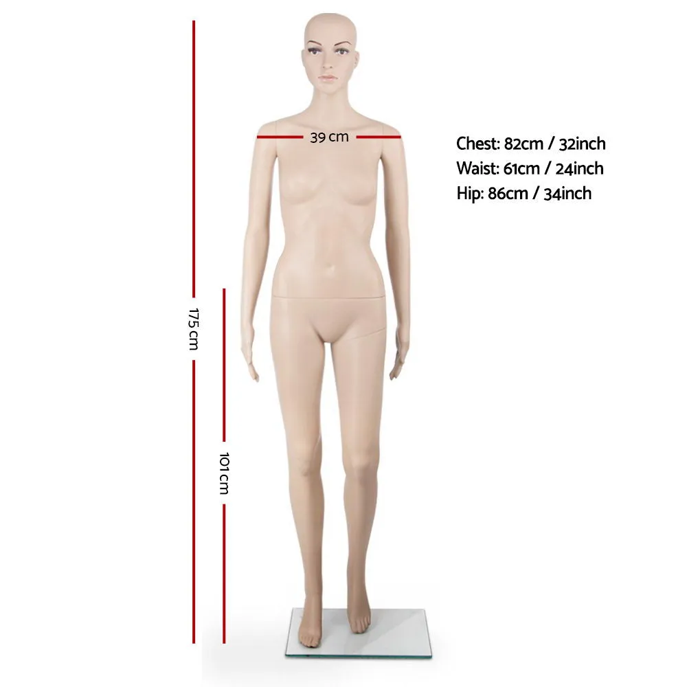 Adjustable Full Body Female Mannequin, 175cm, Skin Colour –