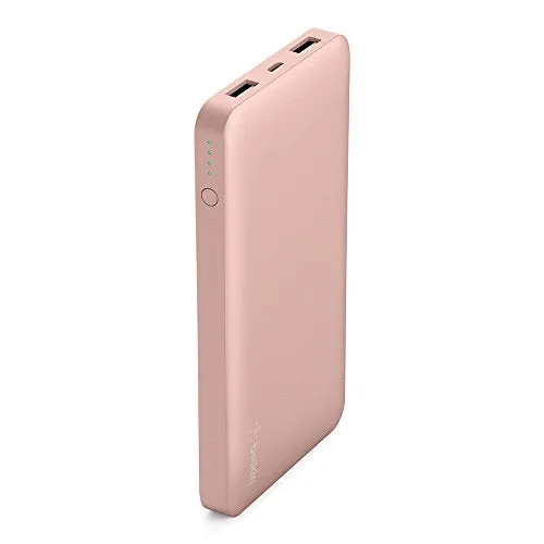 Belkin Pocket Power 10,000mAh Durable Ultra Slim Portable Charger / Power Bank / Battery Pack (Pink)