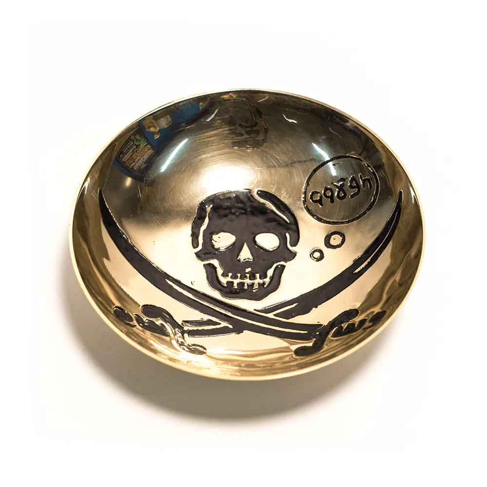 BRASS BOWL WITH SKULL 6 INCHES