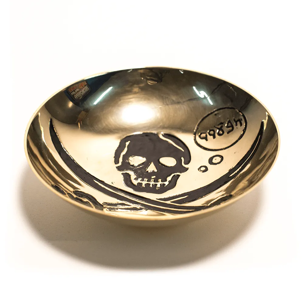 BRASS BOWL WITH SKULL 6 INCHES