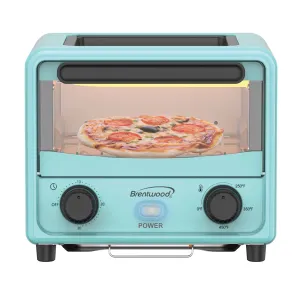 Brentwood TS-3430BL 3 Liter Mini Toaster Oven, Blue