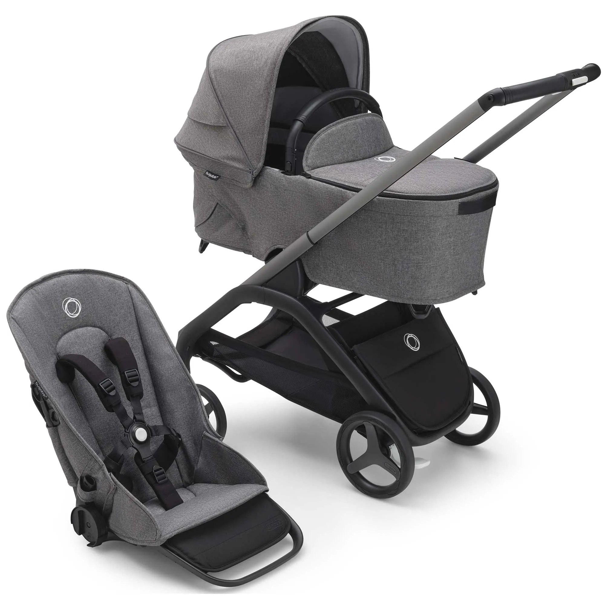 Bugaboo Dragonfly Complete Pram - Graphite/Grey Melange