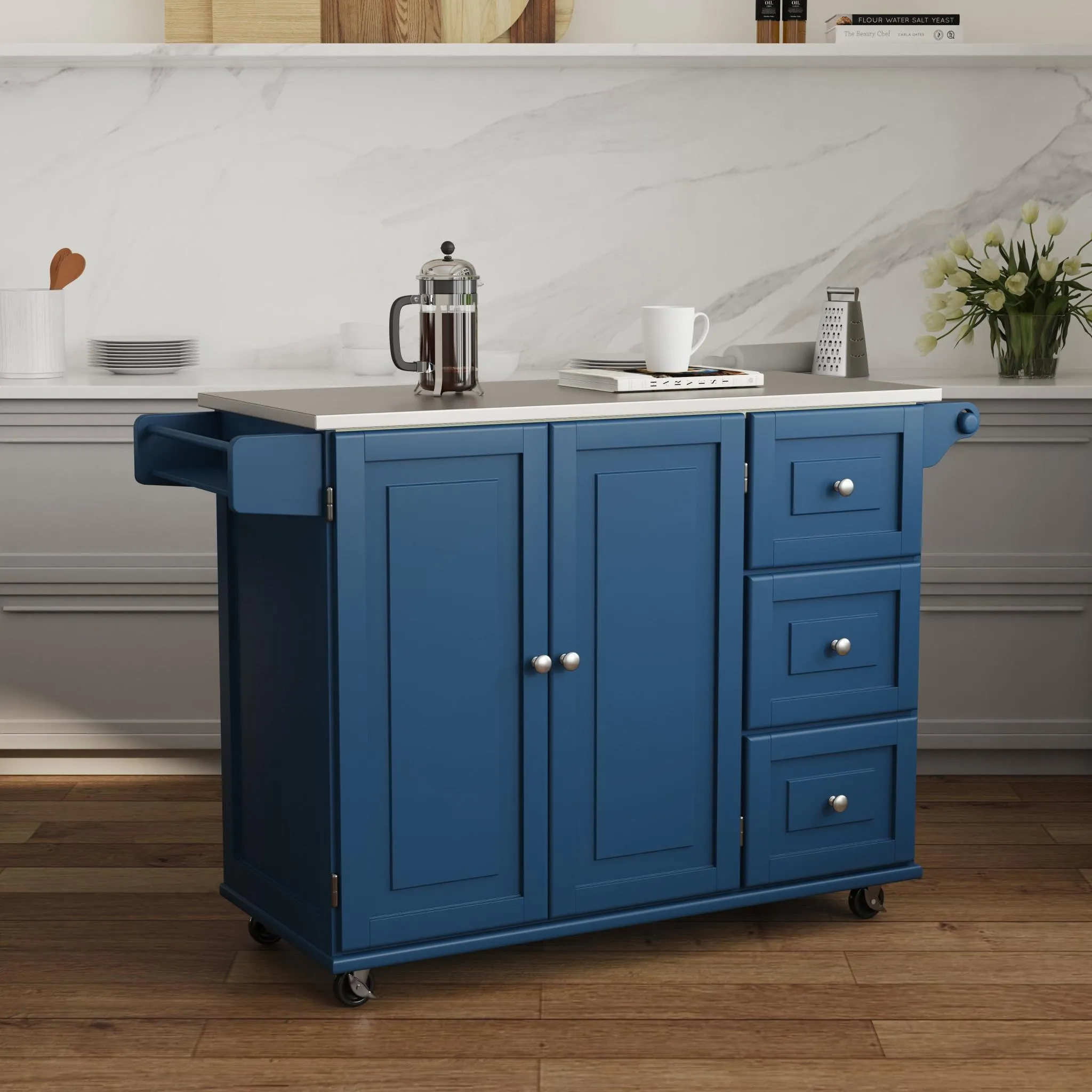 Dolly Madison Blue Kitchen Cart