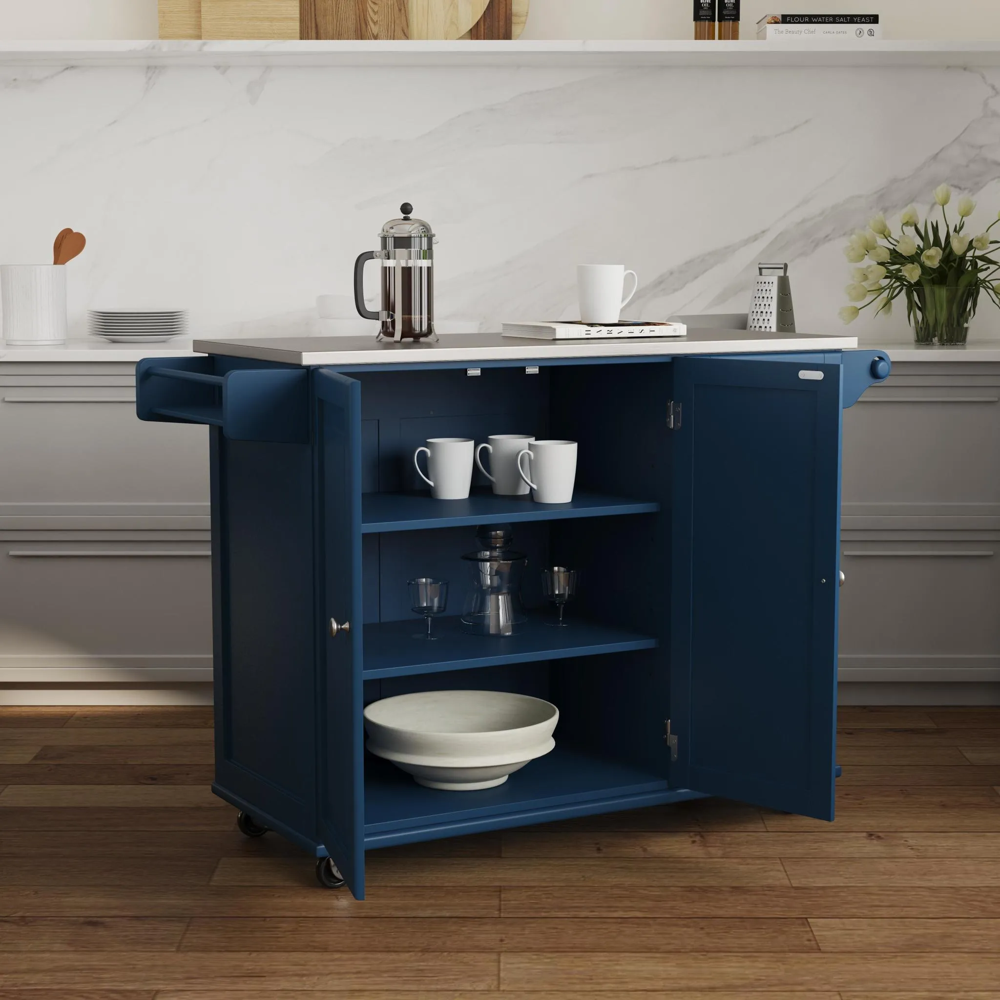 Dolly Madison Blue Kitchen Cart