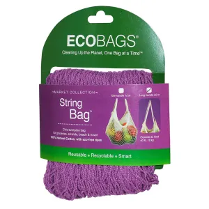 ECO-BAGS - Natural Cotton String Bag Long Handle Raspberry - 22 Inches