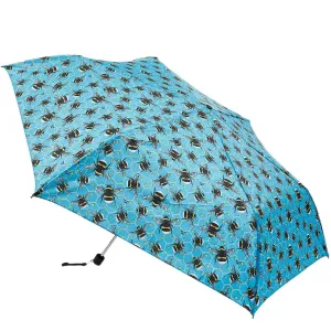 Eco Chic Foldable Mini Umbrella Blue Bumble Bee