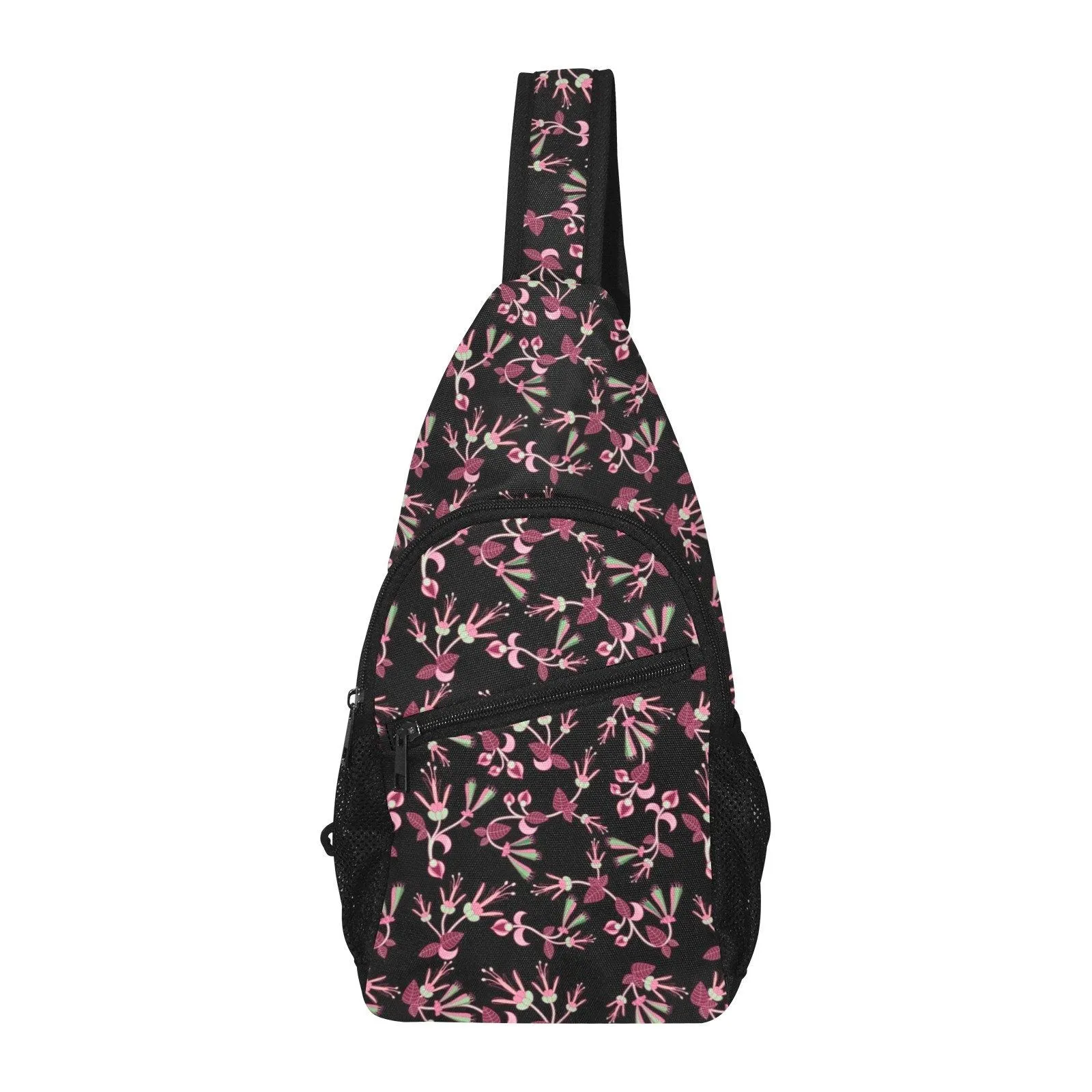 Floral Green Black Chest Bag