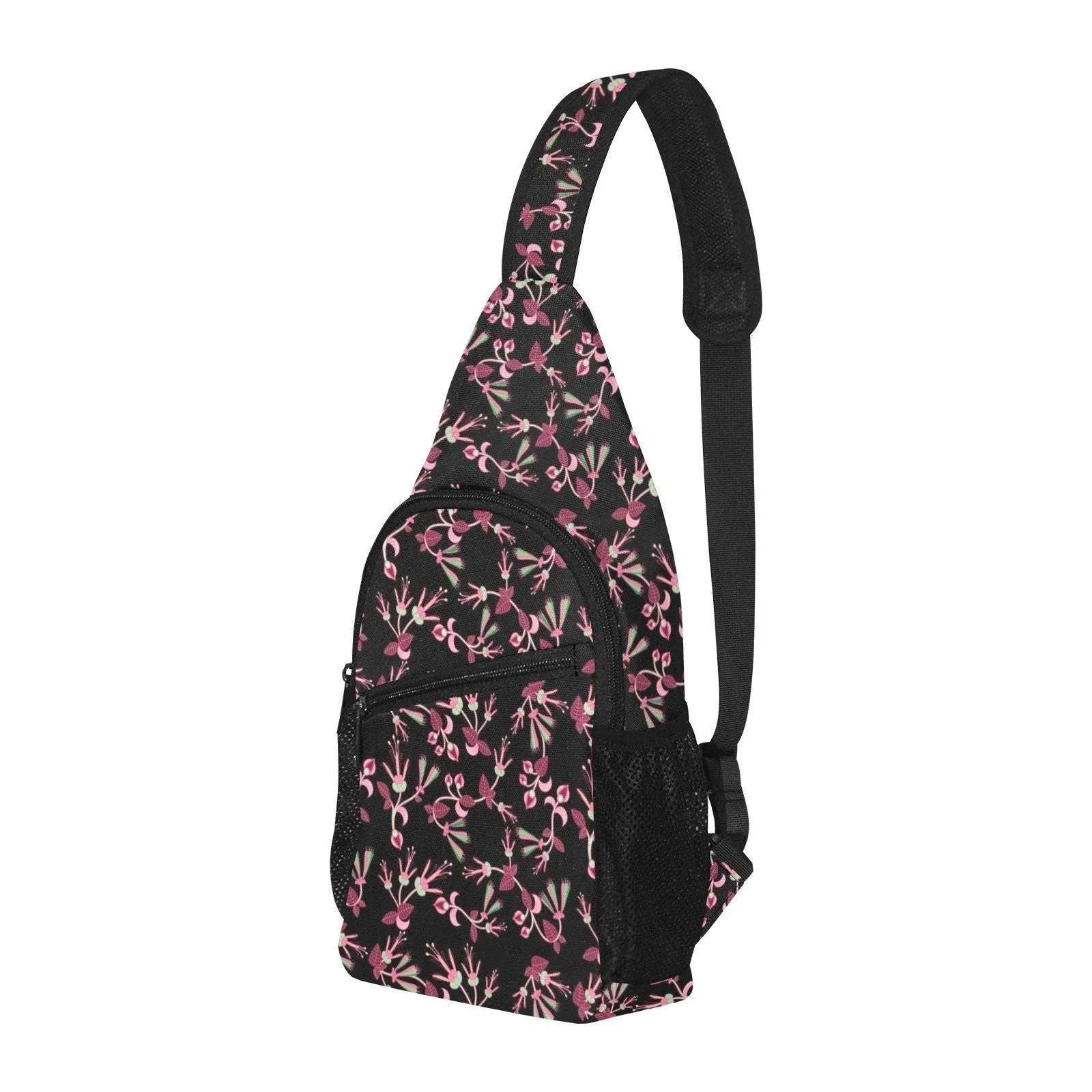 Floral Green Black Chest Bag