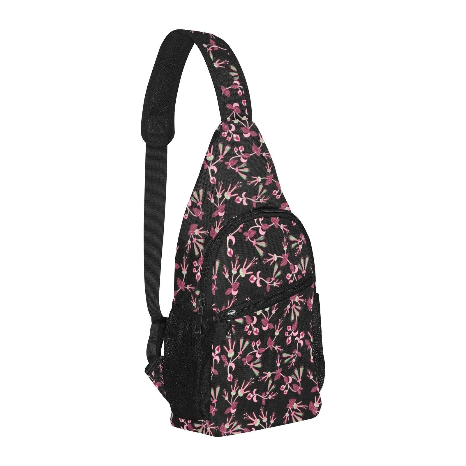 Floral Green Black Chest Bag