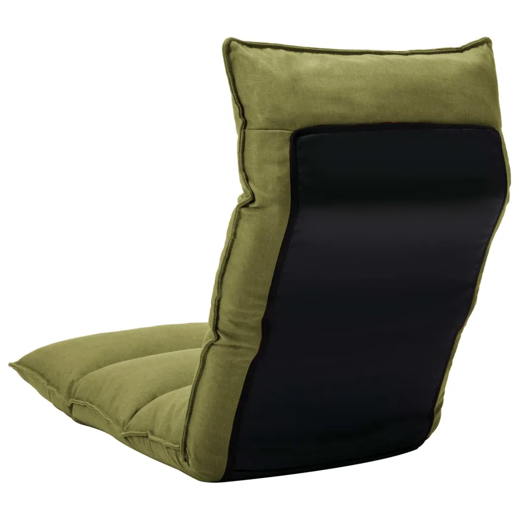 Folding Floor Chair Green Fabric