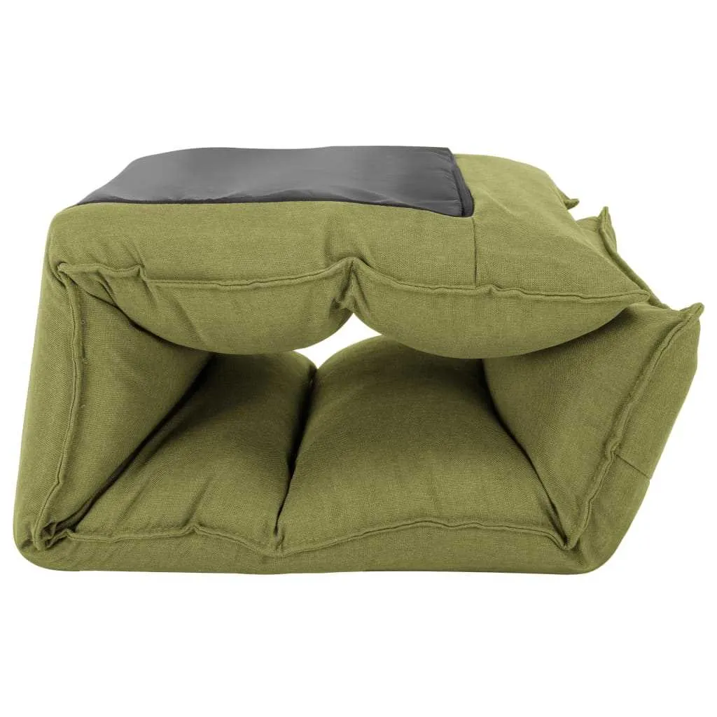 Folding Floor Chair Green Fabric