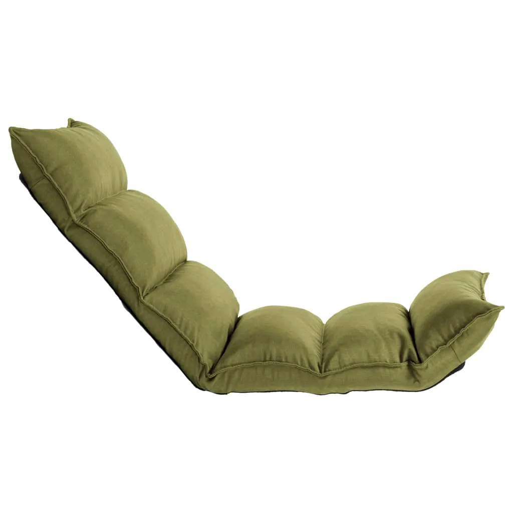 Folding Floor Chair Green Fabric