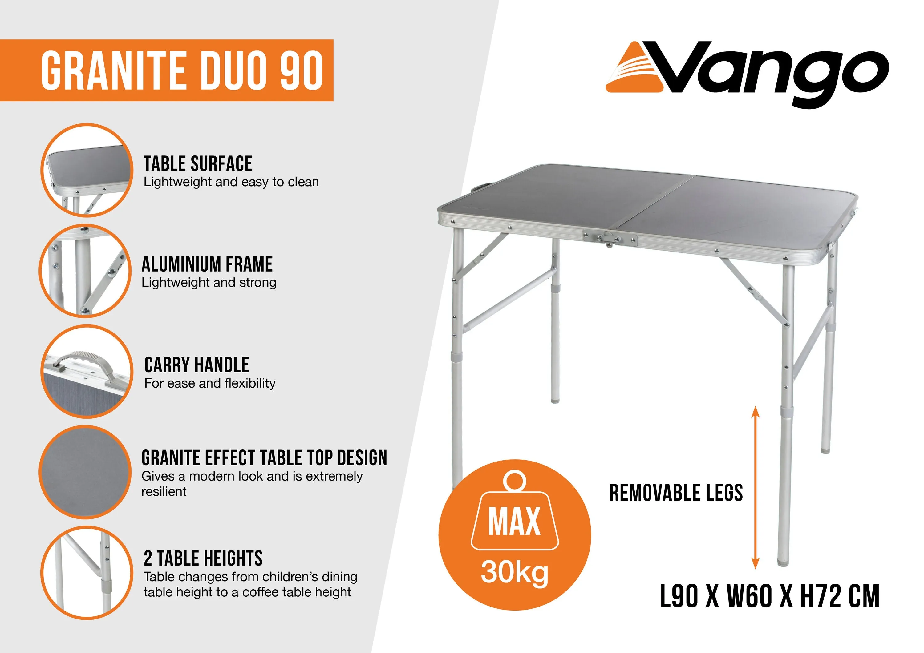 Granite Duo 90 Table