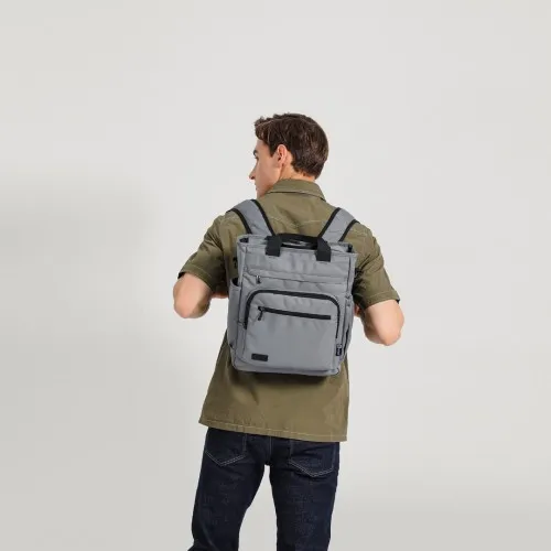 Kono Durable Waterproof Multi Men’s Backpack & Shoulder Bag - Grey | EM2137