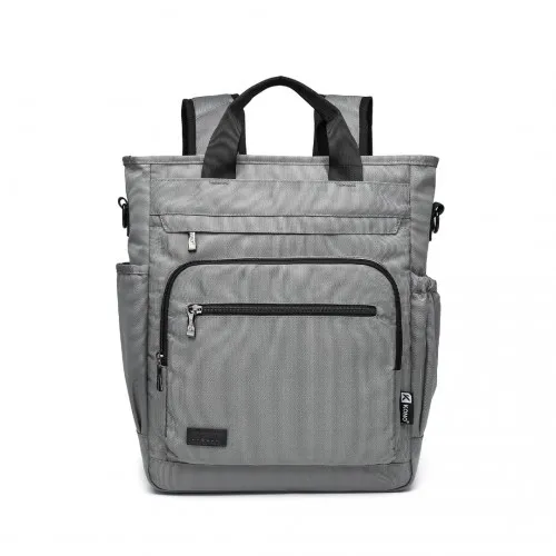 Kono Durable Waterproof Multi Men’s Backpack & Shoulder Bag - Grey | EM2137