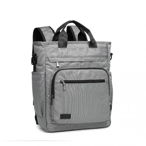 Kono Durable Waterproof Multi Men’s Backpack & Shoulder Bag - Grey | EM2137