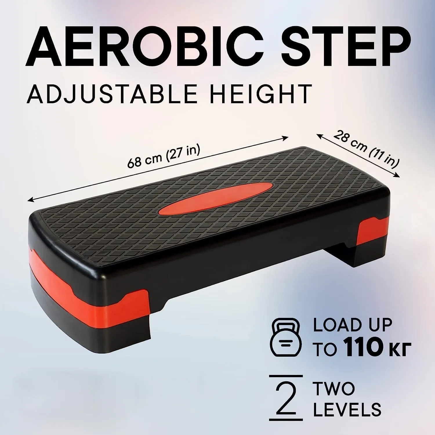 Kuber Industries Adjustable Aerobic Stepper For Gym, Yoga, Home-Pack of 6 (Black & Red)