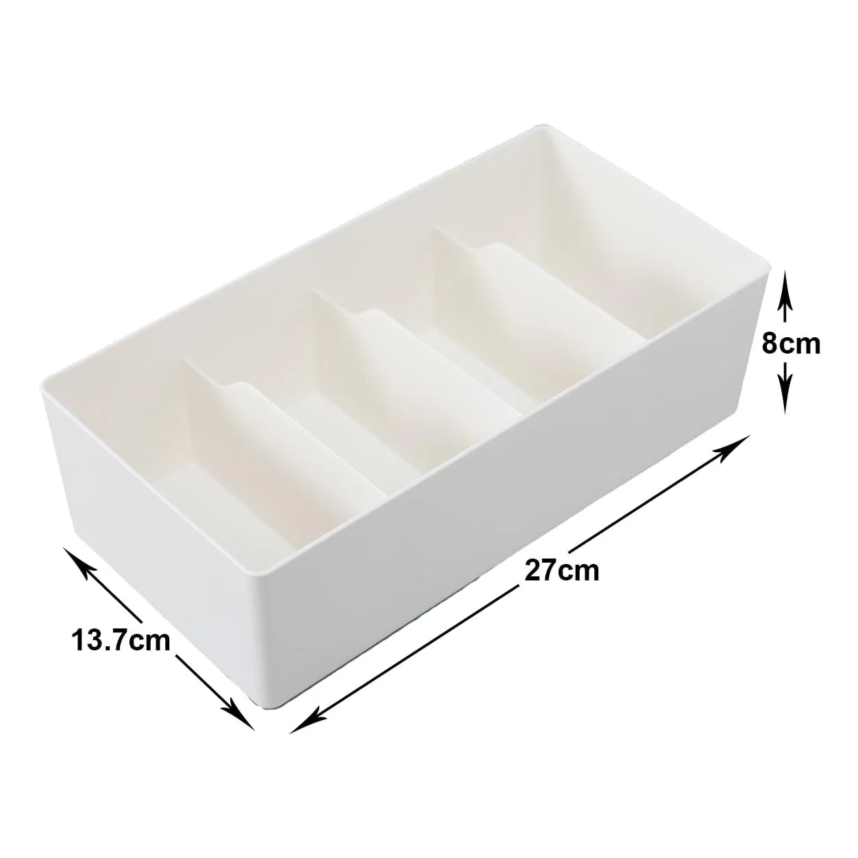 Kuber Industries Cloth Storage Box 4 GridDrawer Divider|Wardrobe Organizer For clothes-Pack of 4 (White)