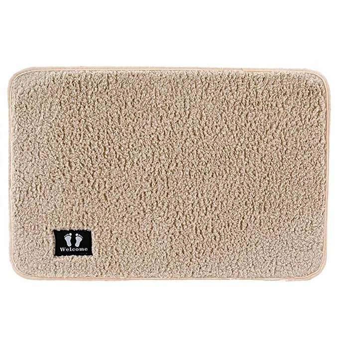 Kuber Industries Floor |Stylish Door Mat|Durable & Easy to Maintain|Multi-Utility Floor for Living Room,Bedroom,Bathroom,Kitchen,Entrances|40 x 60 cm, Khaki, Pack of 10