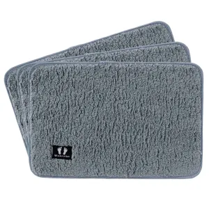 Kuber Industries Floor |Stylish Door Mat|Durable & Easy to Maintain|Multi-Utility Floor for Living Room,Bedroom,Bathroom,Kitchen,Entrances|40 x 60 cm,Grey, Pack of 3