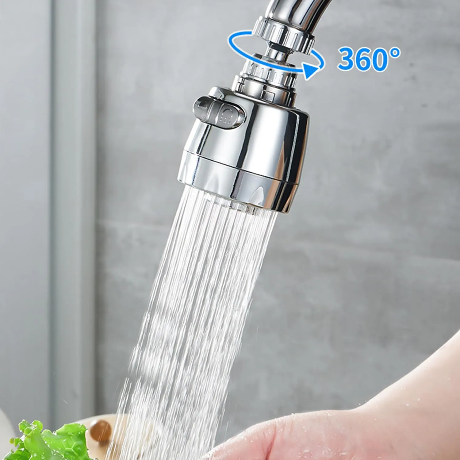 Kuber Industries Kitchen Faucet | 360 Degree Rotation Swivel Faucet | Adjustable Faucet Extension Tube | Faucet Water Saving for Sink Taps | JN-004 | Silver