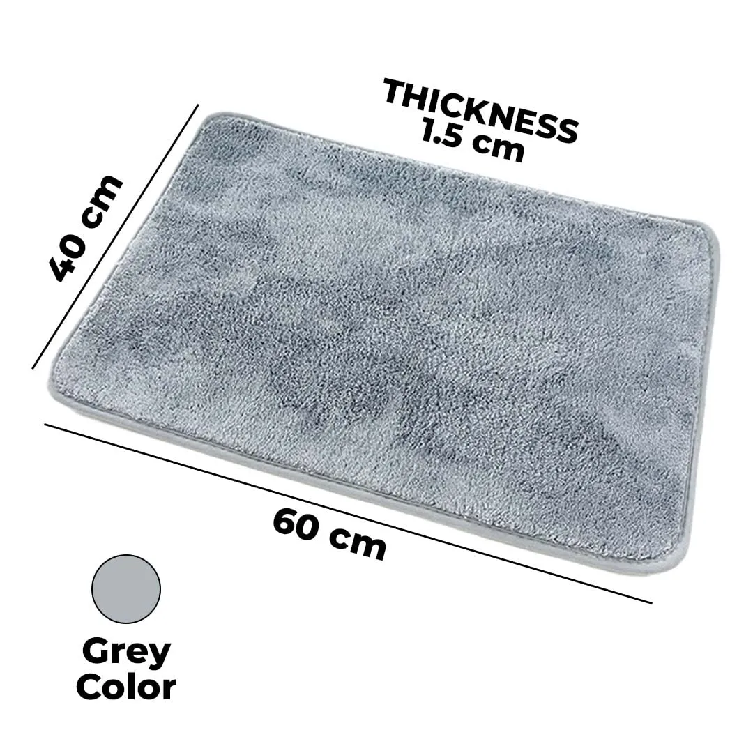 Kuber Industries Luxury Door Mat|Super Absorbent,Non-Slip & Comfortable|Anti Skid Bathroom Mat|Multi-Utility Floor Mat for Living Room,Bedroom,Entrances & Other Spaces|JL02|40 x 60 cm,Grey