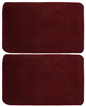 Kuber Industries Microfiber Anti Slip 2 Pieces Door Mat 22"x14", Maroon - CTKTC21905