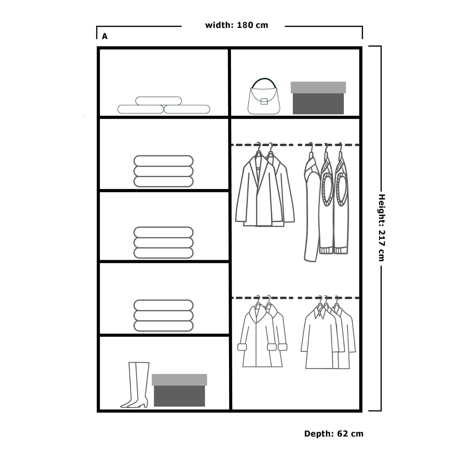 LHD Arizona Modern Sliding Wardrobe with Mirror Doors