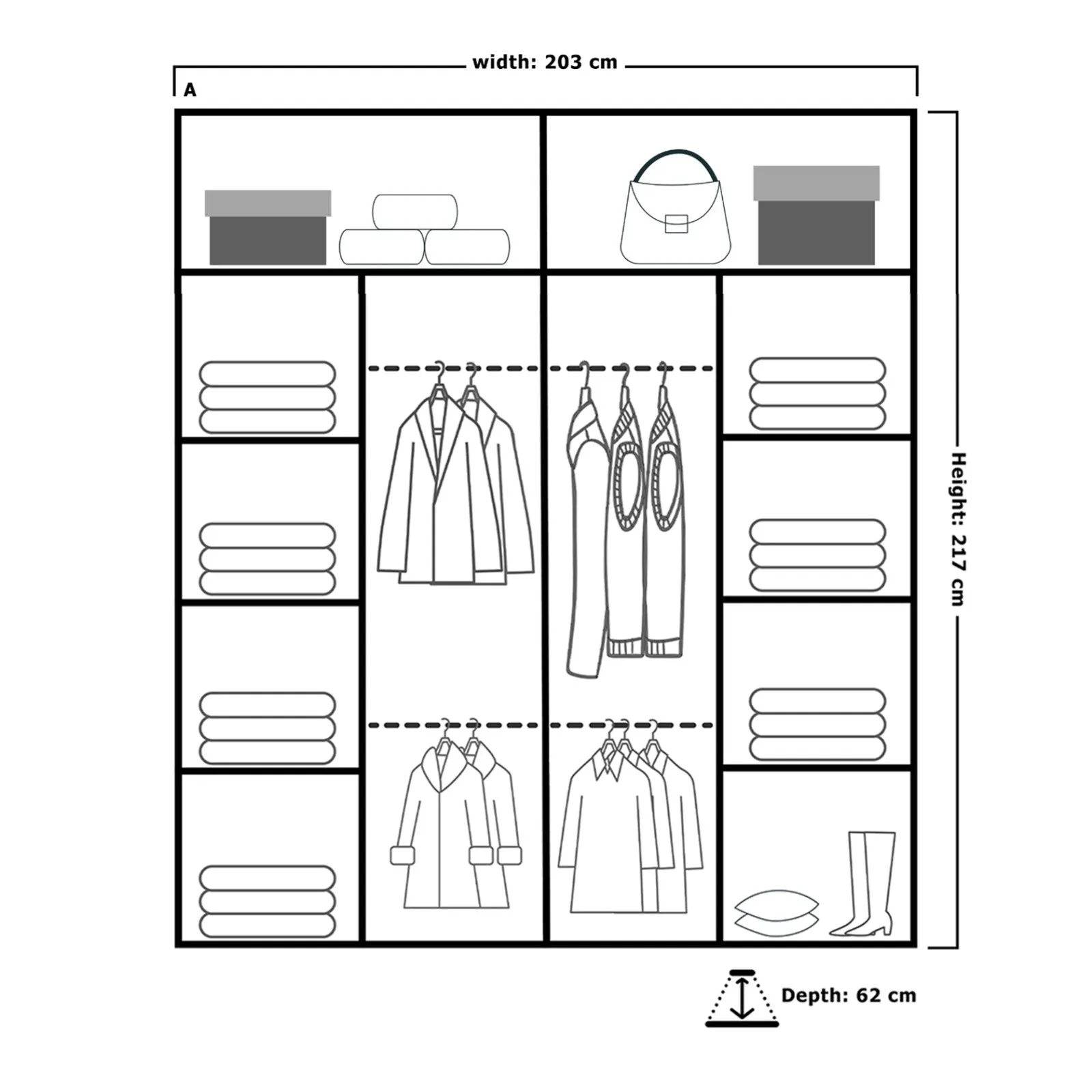 LHD Arizona Modern Sliding Wardrobe with Mirror Doors