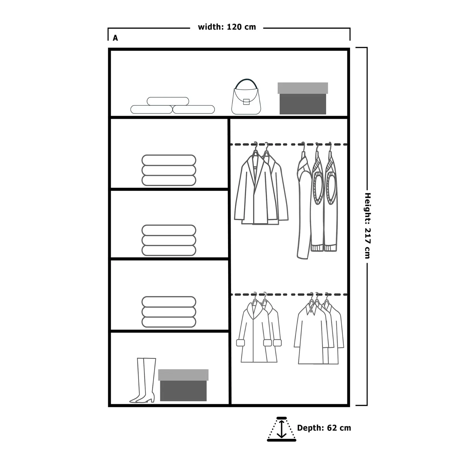 LHD Arizona Modern Sliding Wardrobe with Mirror Doors