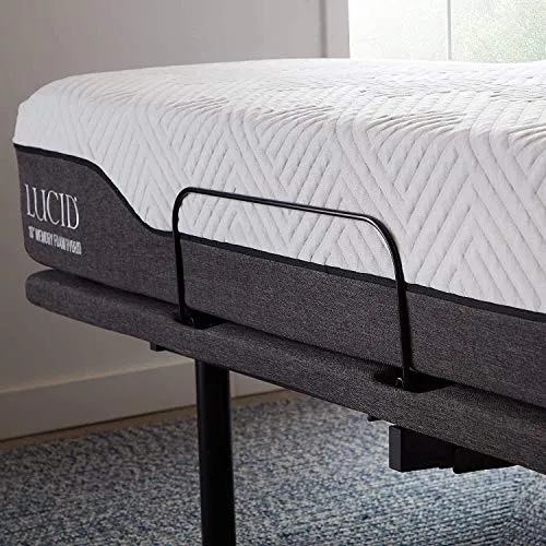 Lucid L600 Adjustable Bed Frame-Bluetooth-Companion App-Head and Foot Incline-Massage-Under Bed Lighting-Dual USB Ports - Twin XL