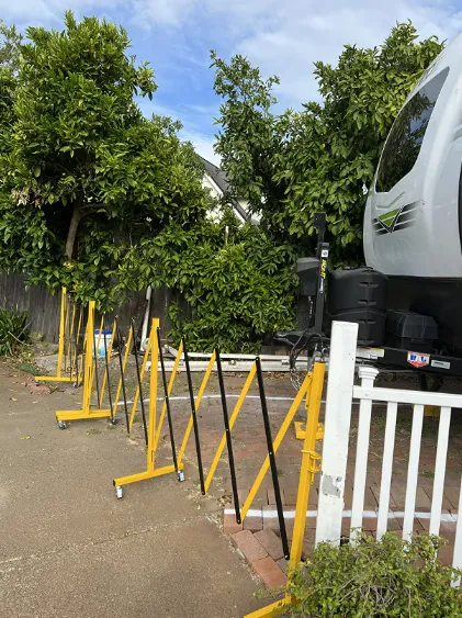 Metal Expandable Barricade, 16 Ft. and 11 Ft - Trafford Industrial