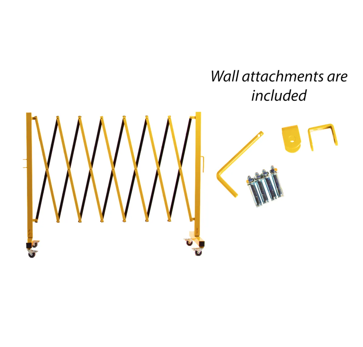 Metal Expandable Barricade, 16 Ft. and 11 Ft - Trafford Industrial