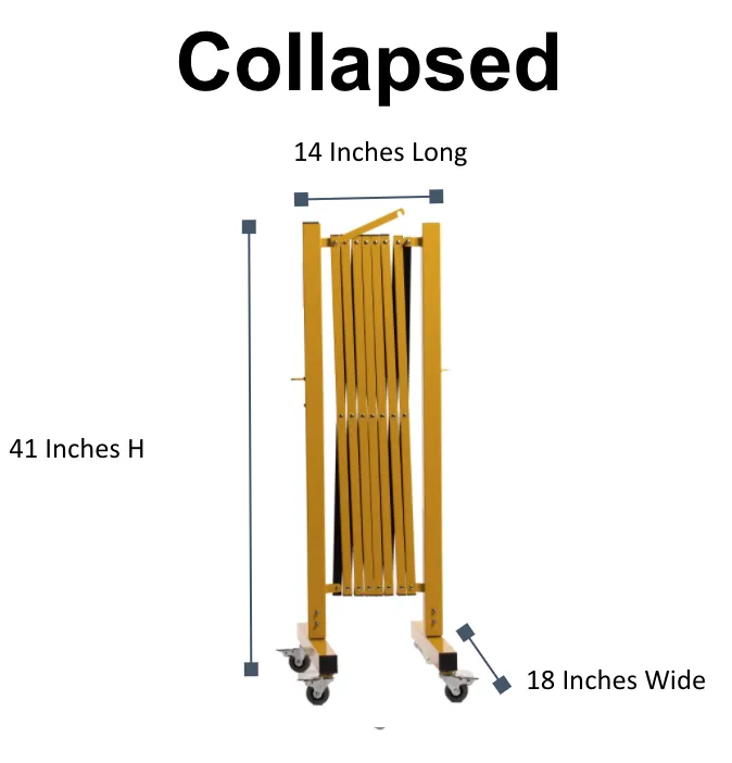 Metal Expandable Barricade, 16 Ft. and 11 Ft - Trafford Industrial