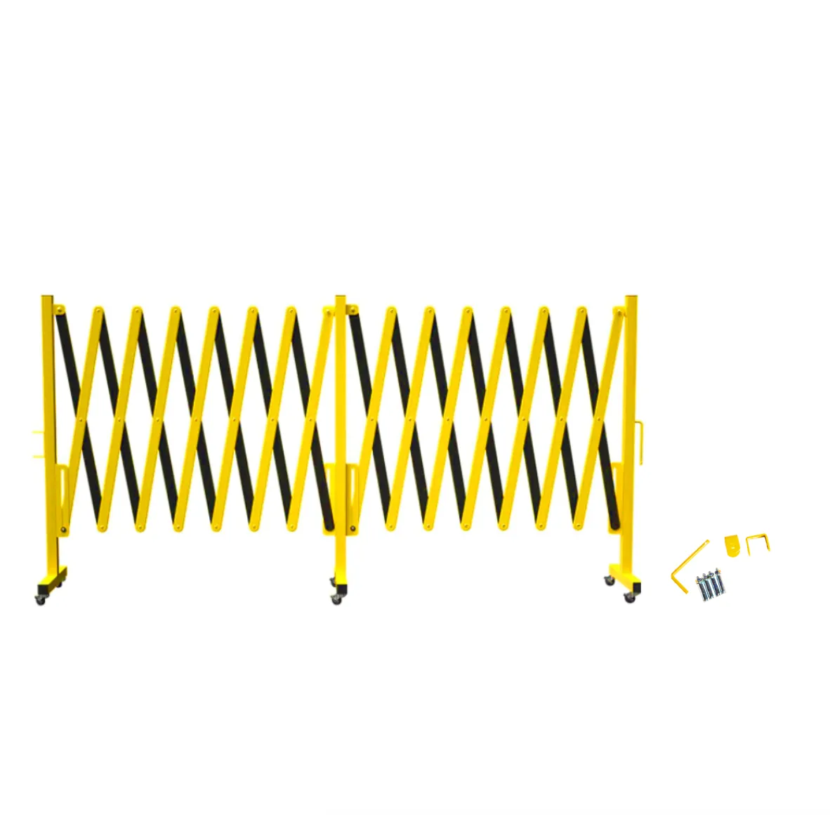 Metal Expandable Barricade, 16 Ft. and 11 Ft - Trafford Industrial