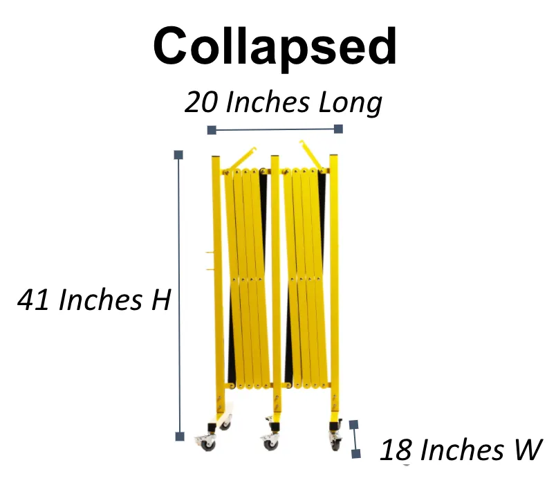 Metal Expandable Barricade, 16 Ft. and 11 Ft - Trafford Industrial