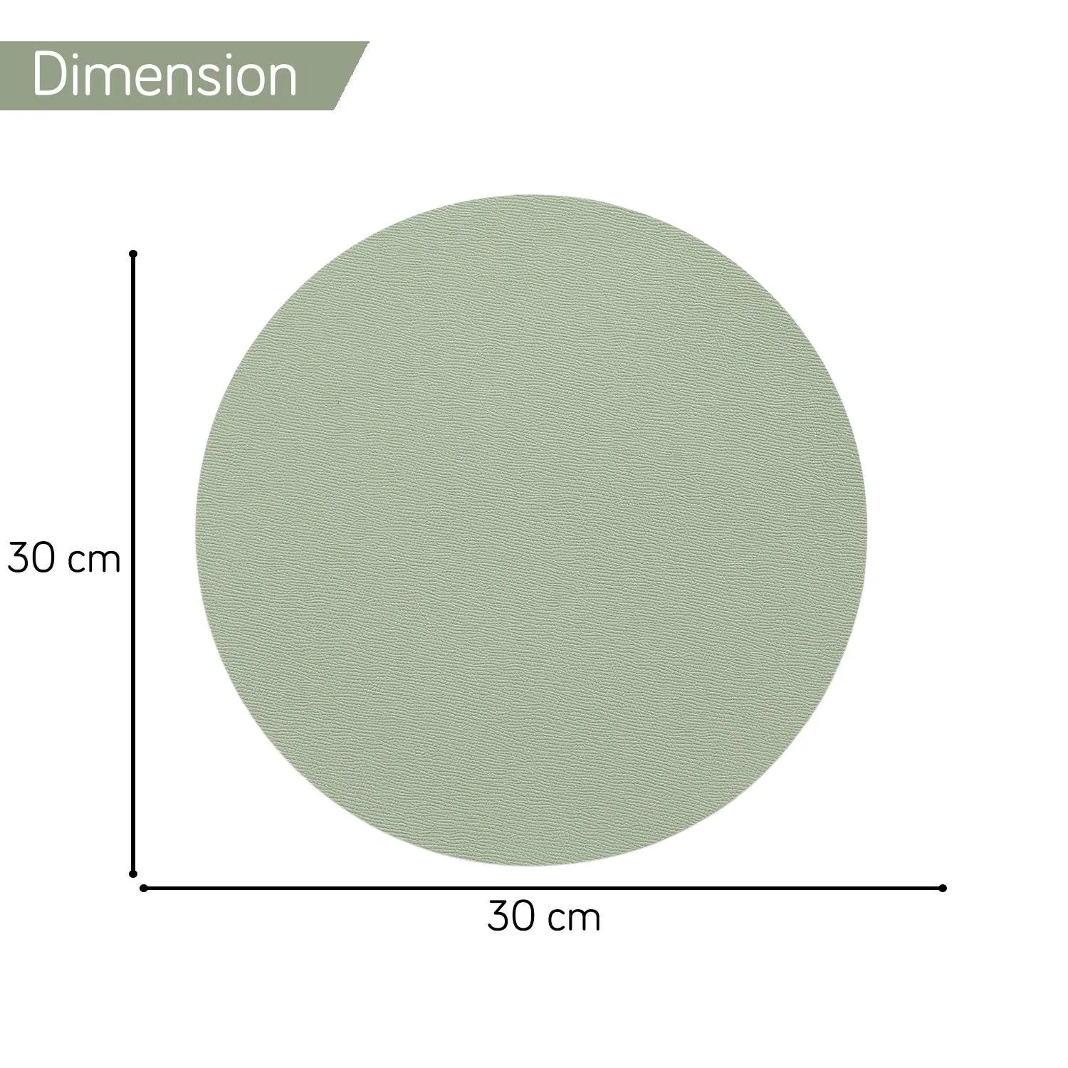 Premium Faux Leather Dining Table Round Mats, Pistachio Green