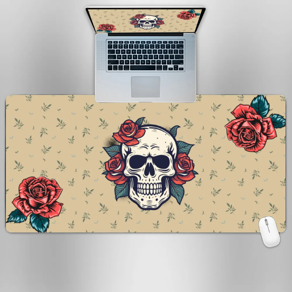 Premium PU Leather Mouse Pads | Non-Slip |Waterproof | Stylish & Durable | Boho Goth Skull