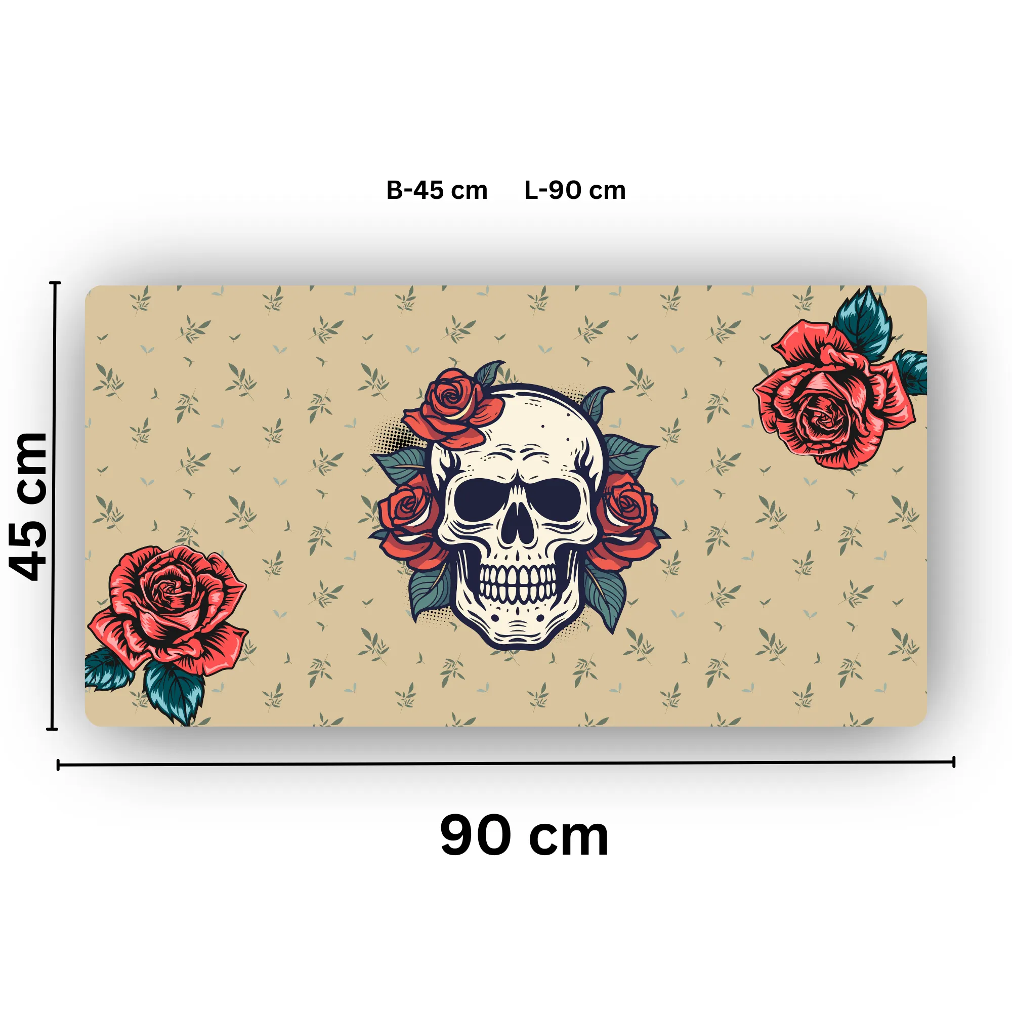 Premium PU Leather Mouse Pads | Non-Slip |Waterproof | Stylish & Durable | Boho Goth Skull