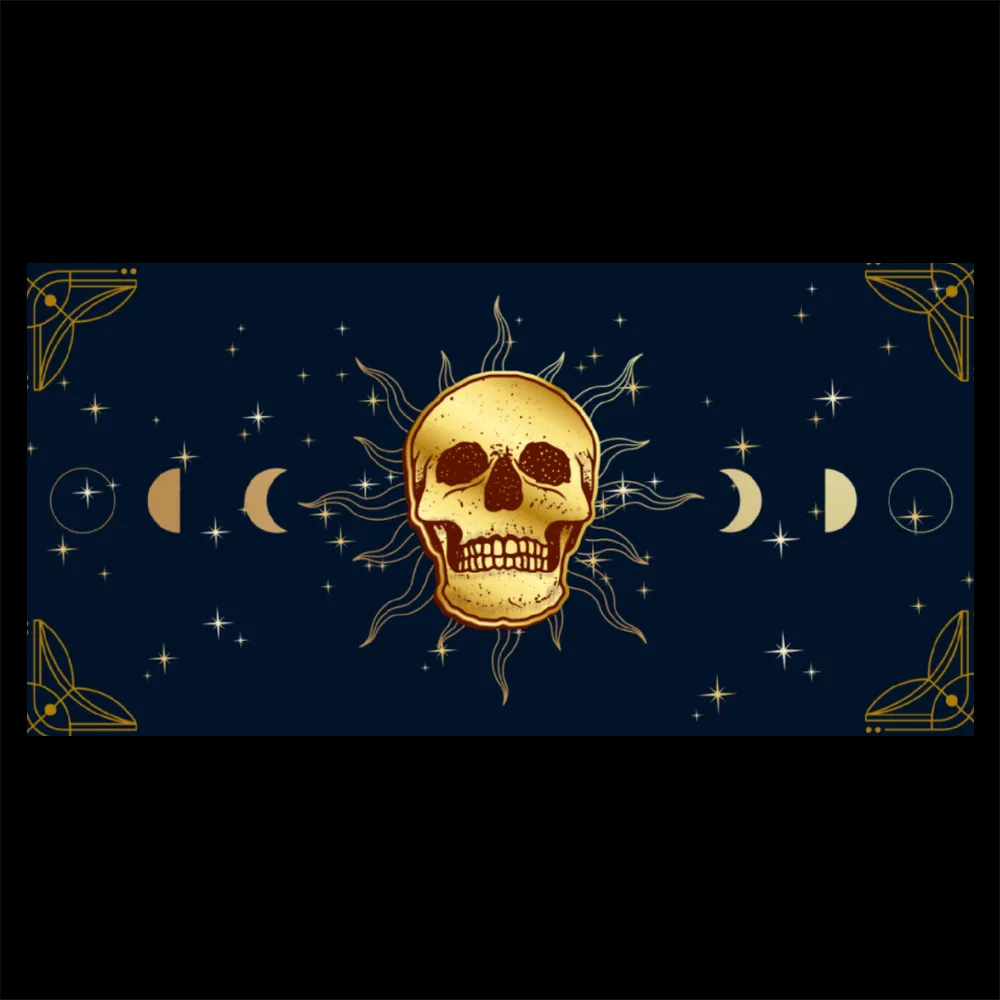 Premium PU Leather Mouse Pads | Non-Slip |Waterproof | Stylish & Durable | Celestial Goth Skull