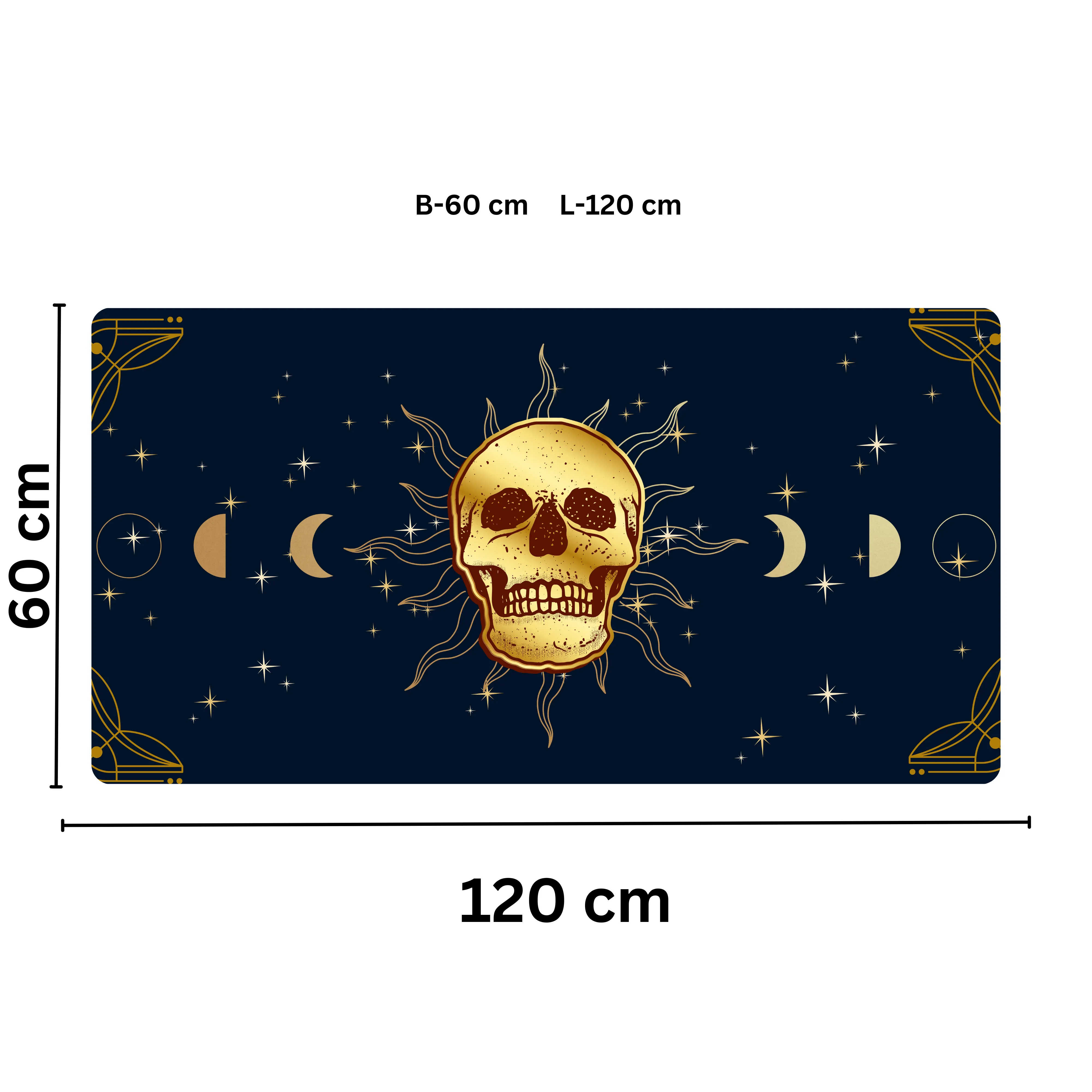 Premium PU Leather Mouse Pads | Non-Slip |Waterproof | Stylish & Durable | Celestial Goth Skull