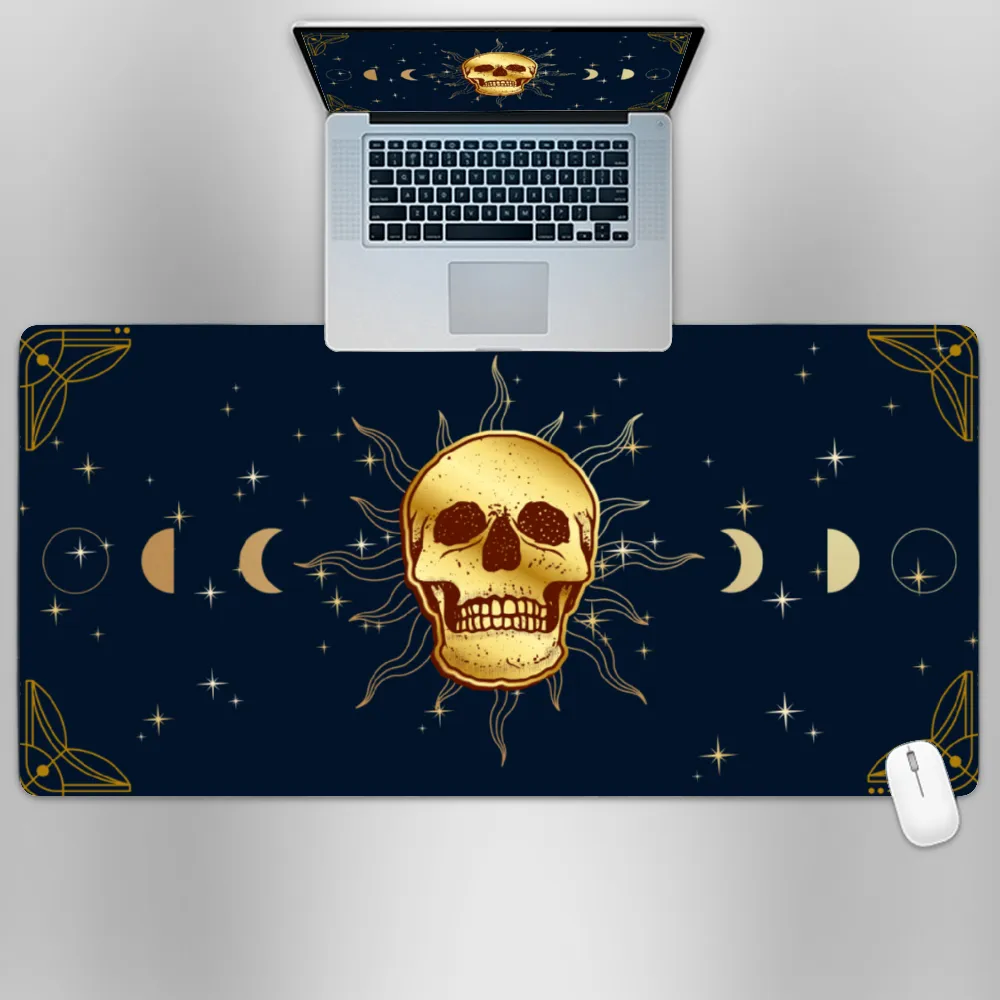 Premium PU Leather Mouse Pads | Non-Slip |Waterproof | Stylish & Durable | Celestial Goth Skull