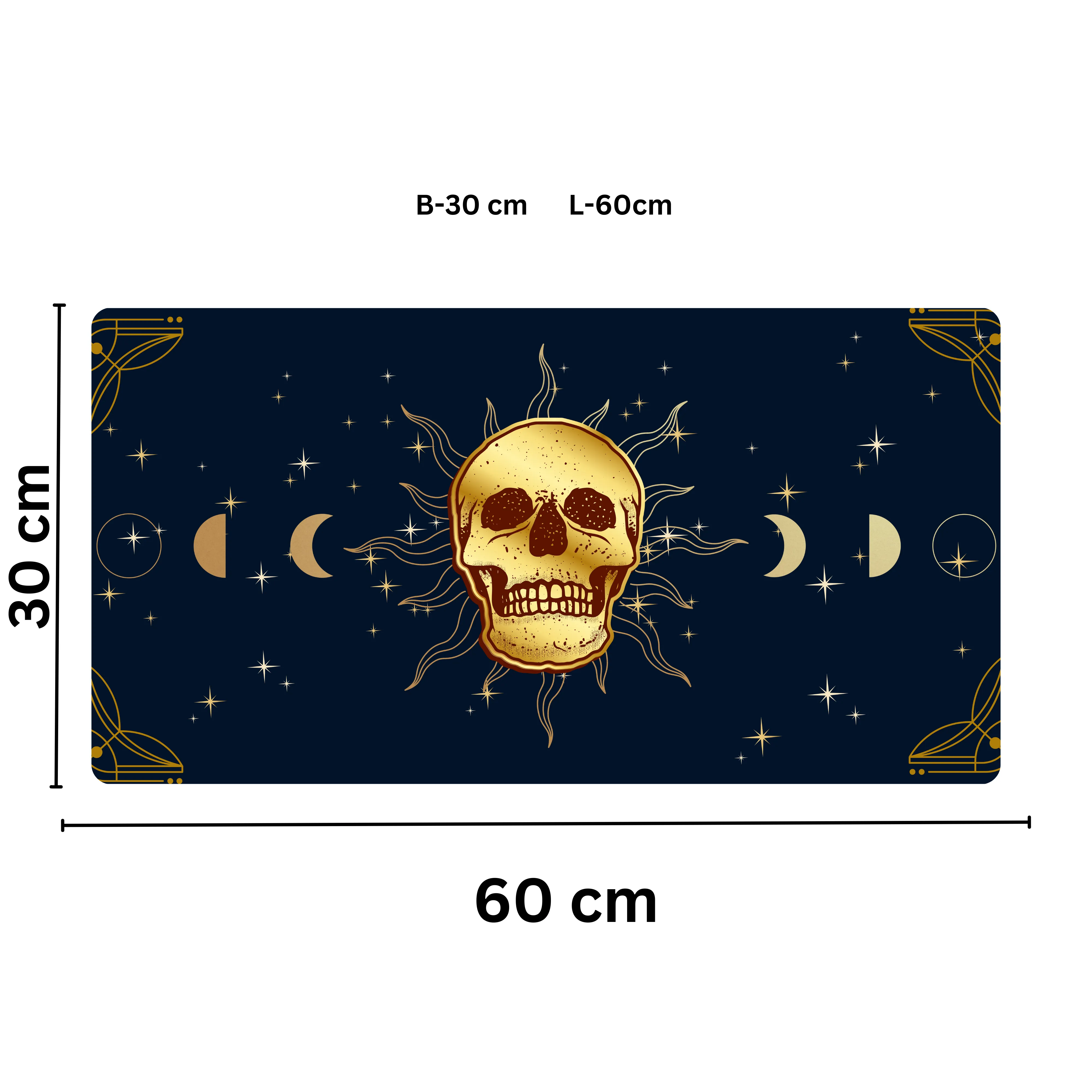 Premium PU Leather Mouse Pads | Non-Slip |Waterproof | Stylish & Durable | Celestial Goth Skull