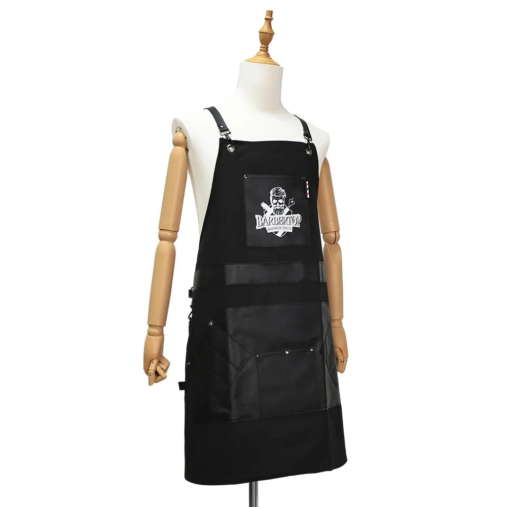 Salon Leather Hairdressing Apron - Waterproof Barber Cape