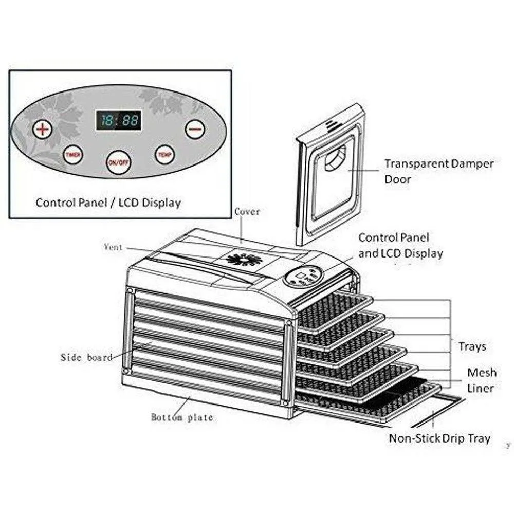 Samson Silent SB-109-PT Digital Dehydrator, 9-Trays