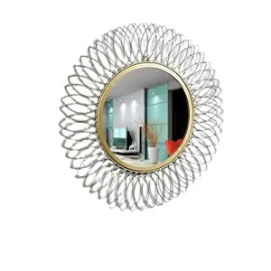 Siabak Creativo Wall Mirror Metal Modern Design & Handmade Mirror Waterproof Durable Wall Mirror for Home Office & Bathroom