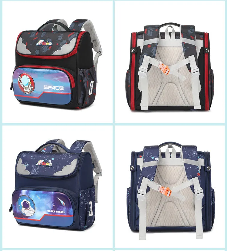 Space Theme Fully Open Design Kindergarten Backpack for Kids